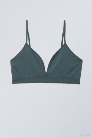 Weekday Cat Soft Triangle Bra Melltartó Türkiz | WTTN2368