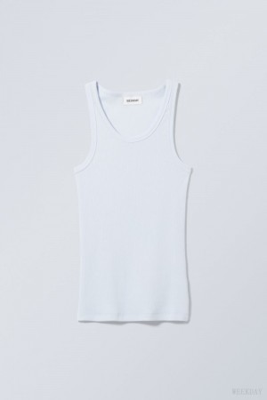 Weekday Close Fitted Tank Top Világos Kék | BCRN7609