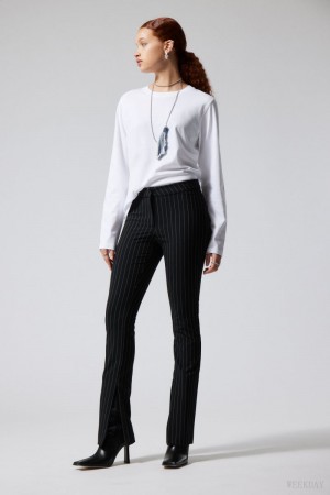 Weekday Dessa slim Trousers Pinstripe | QOQP8825