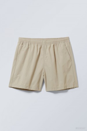 Weekday Ed Contrast Swim Shorts Bézs | UGBP9823