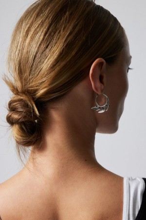 Weekday Elsa Hoop Earrings Titán | IQQB9073