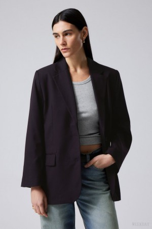 Weekday Erin Oversized Blazer Sötétlila | PDER8426