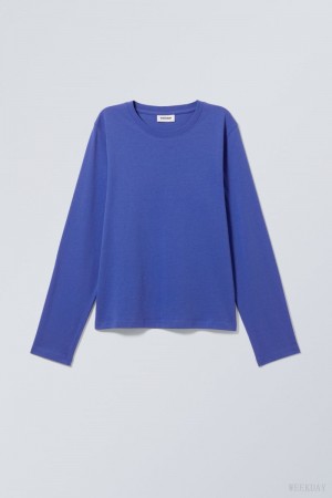 Weekday Essence Standard Long Sleeve Világos Kék | JLWL1724