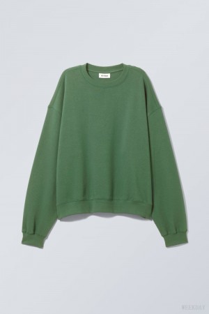 Weekday Essence Standard Sweatshirt Türkiz Zöld | KOTL6446