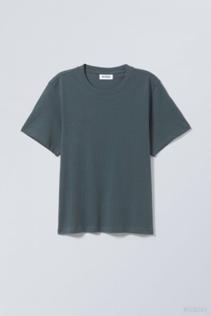 Weekday Essence Standard T-shirt Sötétkék | SACS5198