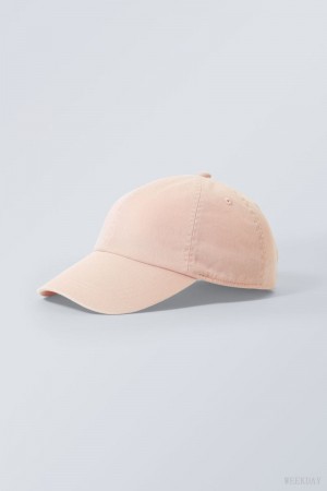 Weekday Essential Washed Cap Rózsaszín | BEDZ1901