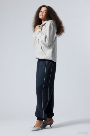 Weekday Even Piping Sweatpants Sötétkék | ZJZM7972