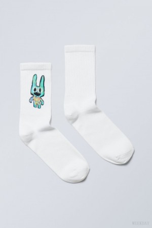 Weekday Grafika Sport Sock Rabbit | XUVR4176