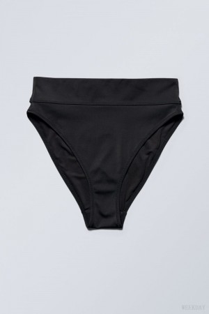 Weekday Heat High Derekú Bikini Bottoms Fekete | AKBH2446