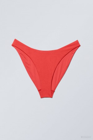 Weekday Highcut Bikini Bottoms Piros | BXEF8219