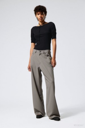 Weekday Juun Baggy Trousers Szürke | JWIH8764