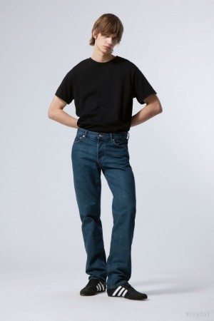 Weekday Klean Regular Egyenes Jeans Kék | FTGI7585