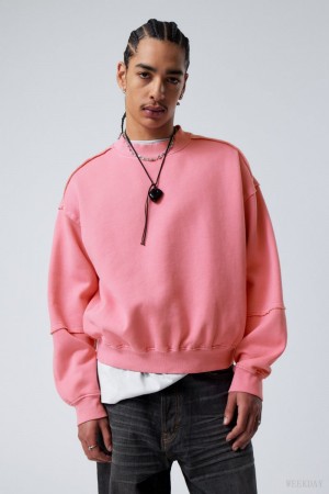 Weekday Liam Sweatshirt Rózsaszín | TOUP4439