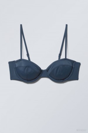 Weekday Low Wire Bikini Top Sötétkék | IPCY9453