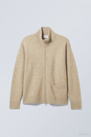 Weekday Mattias Regular Cardigan Bézs | FJYE4983