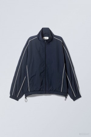 Weekday Nera Windbreaker Jacket Sötétkék | XAWI0702