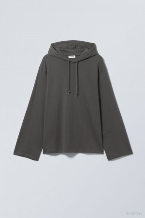 Weekday Oversized Csuklyás Long Sleeve Sötétszürke | EZOC0348