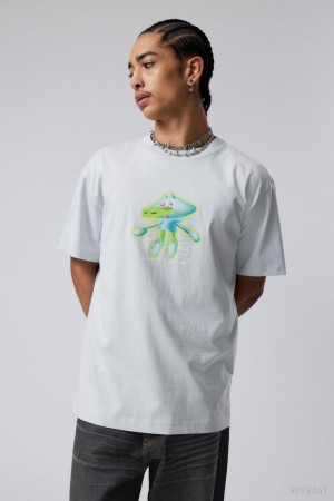 Weekday Oversized Grafika Printed T-shirt Techno Guy | WGWY3546