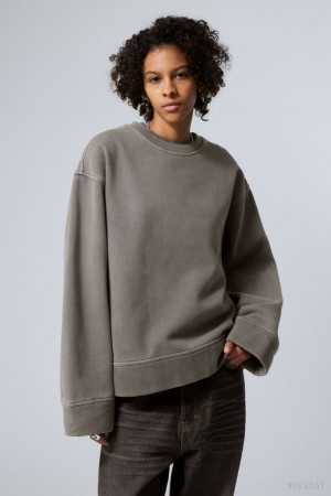 Weekday Oversized Heavyweight Sweatshirt Szürke | XNCG3111