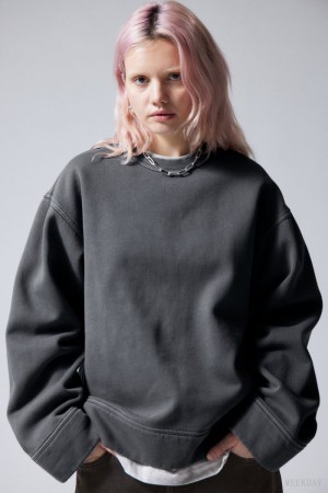 Weekday Oversized Heavyweight Sweatshirt Szürke | KQFH4555