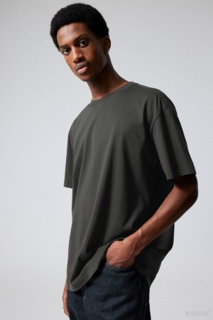 Weekday Oversized Heavyweight T-shirt Fekete | GAOL3369