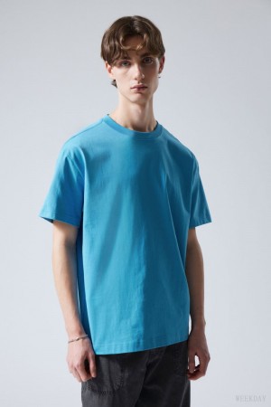 Weekday Oversized Heavyweight T-shirt Világos Kék | ETBQ7172