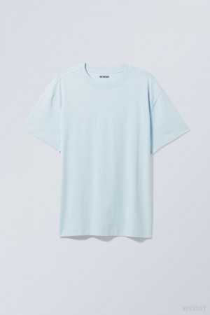 Weekday Oversized Heavyweight T-shirt Világos Kék | VTLQ0902