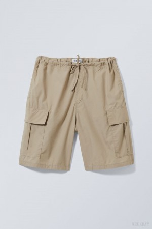 Weekday Parachute Loose Cargo Shorts Bézs | ISWE9256