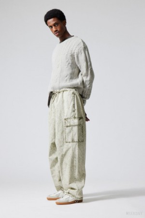 Weekday Parachute Loose Cargo Trousers Világoskék Khaki | YKJF6681