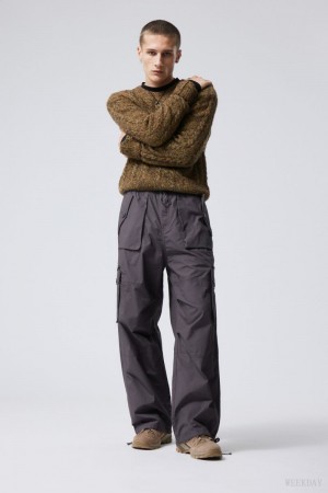 Weekday Piper Loose Cargo Trousers Sötétszürke | UIXM4683