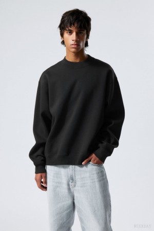 Weekday Relaxed Heavyweight Sweatshirt Fekete | LKBM1919