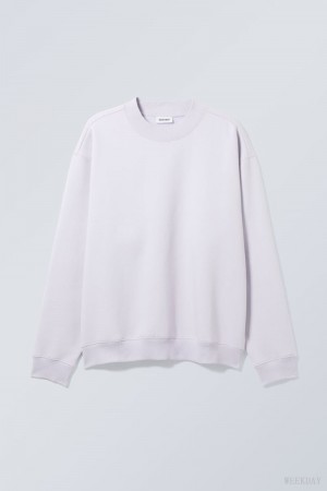 Weekday Relaxed Heavyweight Sweatshirt Lila | OKOM4995