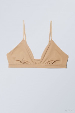 Weekday Soft Triangle Bralette Soul Bézs | XMVB8823