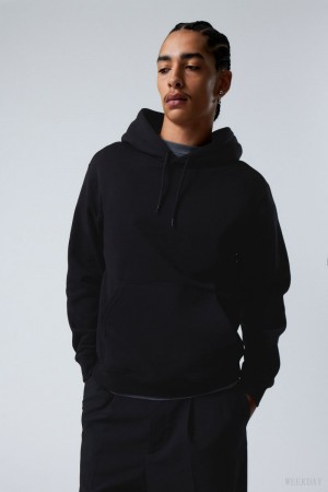 Weekday Standard Midweight Hoodie Fekete | GJFY1430