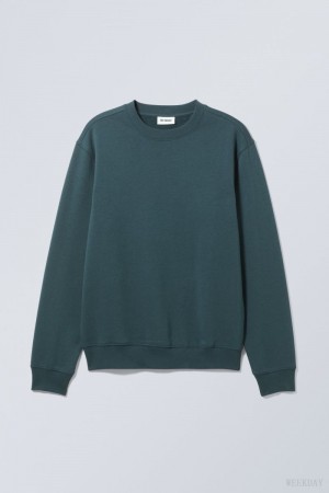 Weekday Standard Midweight Sweatshirt SötétÉgszínkék | HFSG9618