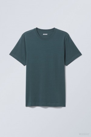 Weekday Standard Midweight T-shirt SötétÉgszínkék | NYHY6337