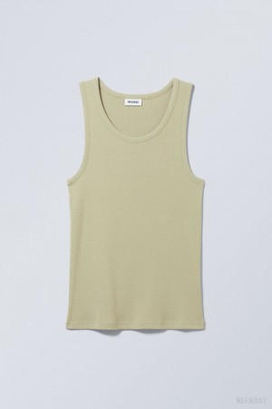 Weekday Standard Tank Top Khaki | EVAT0756