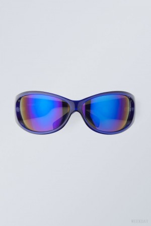 Weekday Strike Sunglasses Kék | YJYE0682