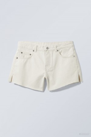 Weekday Swift Denim Shorts Fehér | ZJBE1696