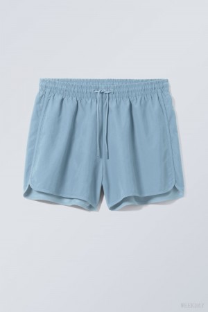 Weekday Tan Structure Swim Shorts Kék | FNNT2568