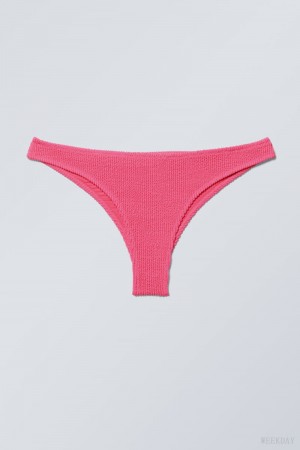 Weekday Textured Brazilian Bikini Bottoms Rózsaszín | BXLO5519