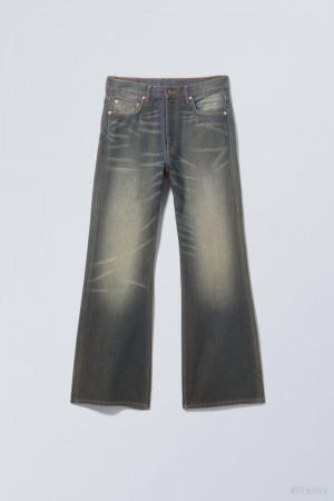 Weekday Time Loose Bootcut Jeans Kék | ZPWL4616