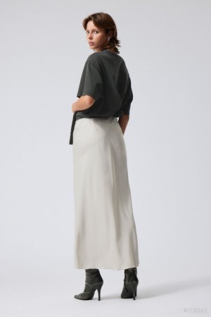 Weekday Trace Pull On Satin Skirt Szürke | SRJT1325