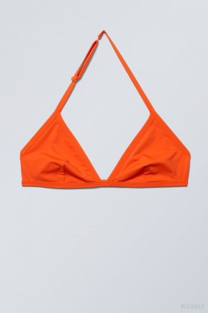 Weekday Vega Halter Triangle Bra Melltartó Piros | CCXS4273