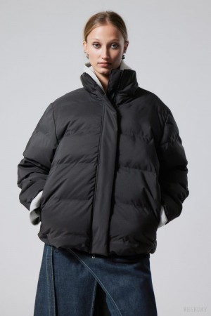 Weekday Xena Puffer Jacket Fekete | GFEG4924