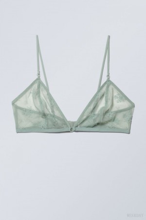 Weekday Zelda Csipke Bralette Bralette Zöld | REYJ1203