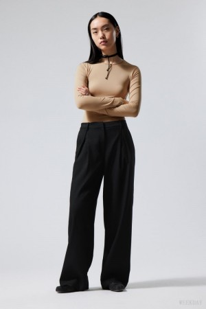 Weekday Zia Suit Trousers Fekete | NVIQ1474