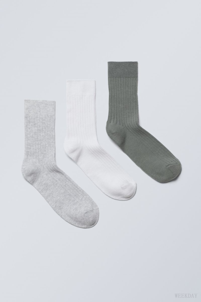 Weekday 3-pack Selma Socks Dusty Accent Mix | AWFX0160