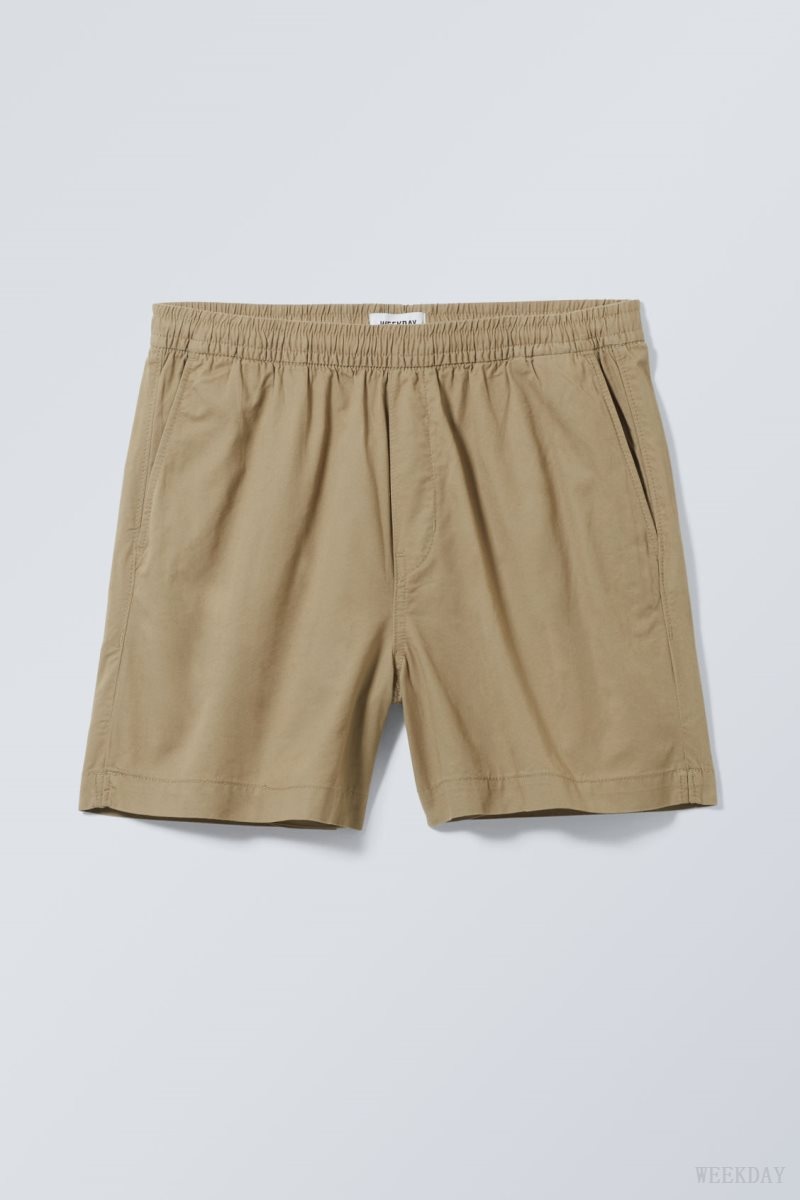 Weekday Alex Relaxed Shorts Sötétbézs | AFYW7564