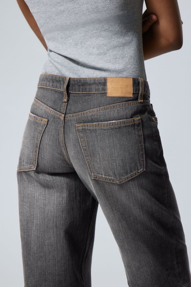 Weekday Ample Low Loose Jeans Szürke Fekete | DJLU6973